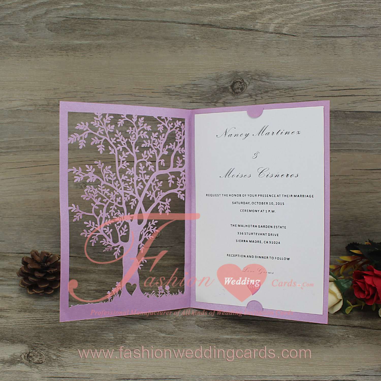 Beautiful Laser Cut Wedding Invitation Tree
